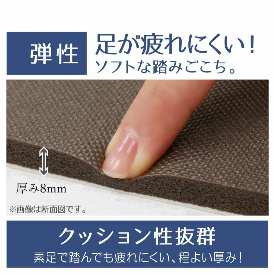 キッチンマット オレンジ PVC拭ける 台所マット クッション付き 厚さ ...