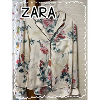 ザラ(ZARA)のzara basic 長袖トップス　和柄　花柄　鳥　ザラ　派手シャツ (シャツ/ブラウス(長袖/七分))