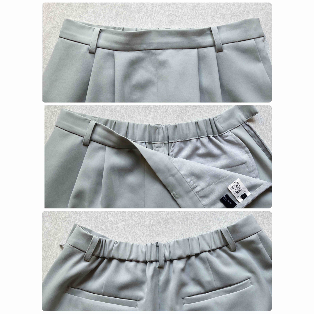 400GLR手洗可ストレッチノーカラージャケットパンツセットアップライム