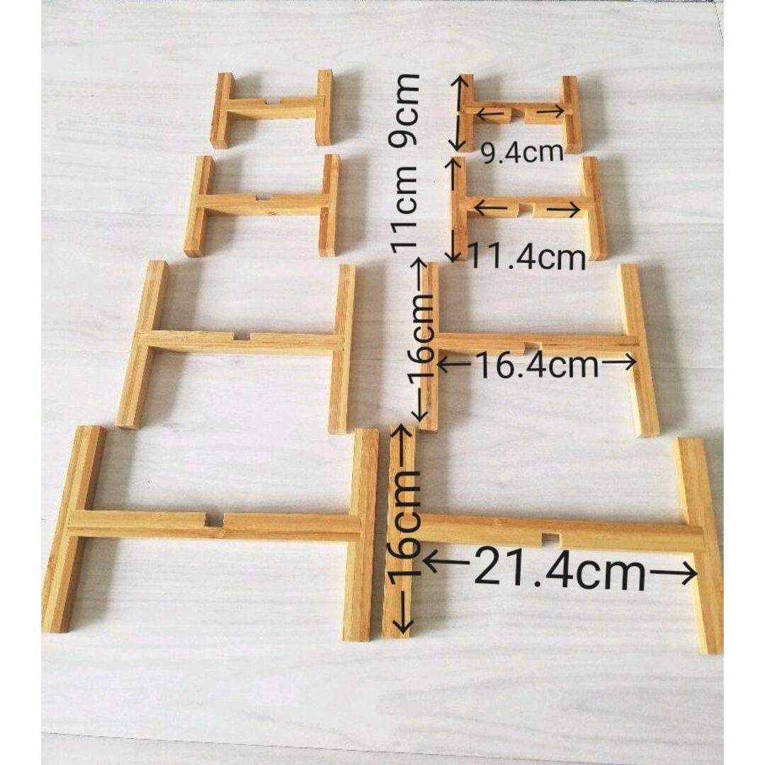 【角形XL/21cm】☆お洒落☆　フラワースタンド 　木製　　鉢スタンド　竹 インテリア/住まい/日用品のインテリア小物(置物)の商品写真