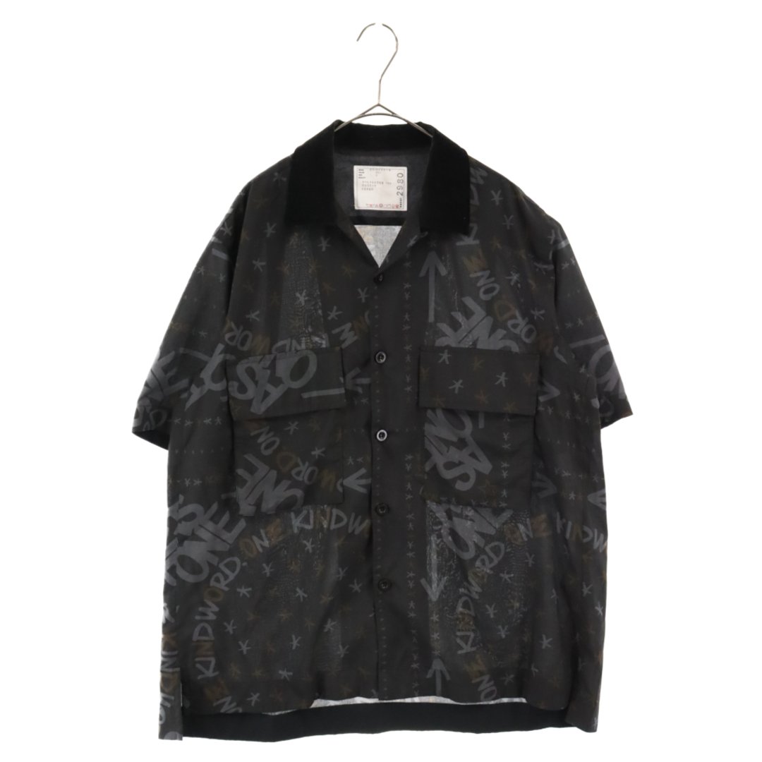 Sacai サカイ 23SS Eric Haze Bandana Print Shirt エリックヘイズ バンダナプリント半袖シャツ ブラック 23-02980M