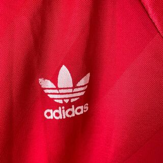 デサント製、ゲームポロ◎】adidas襟付き古着ゲームシャツ赤レッドL長袖-