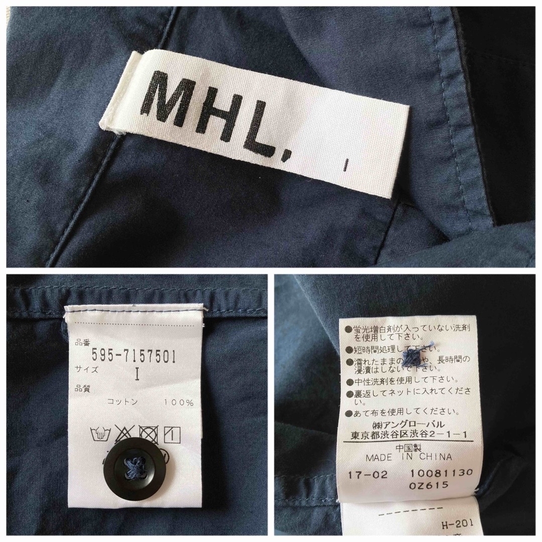 MHL    ＊コットン ワンピース＊  半袖開襟シャツ ワンピース