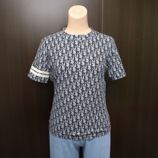 ディオール(Dior)の【Dior】ディオール 総柄半袖シャツ コットン トロッター ネイビー×ホワイト/br2810kw(Tシャツ(半袖/袖なし))