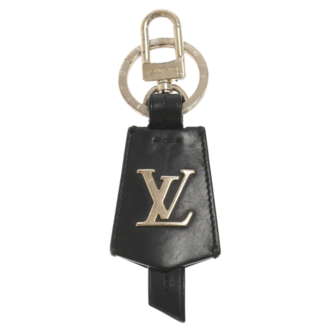 LOUIS VUITTON ルイヴィトン LV クロッシュ クレ レザーキーチェーン ロゴシルバー金具 キーホルダー ブラック/シルバー M68020130センチ横幅