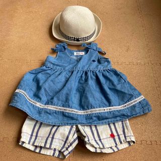 ポロラルフローレン(POLO RALPH LAUREN)のPOLO ベビー　セット　帽子　チュニック　ワンピース　短パン　70〜90(ワンピース)