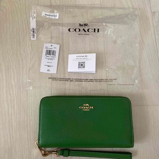 COACH C3441アウトレット長財布ブラックアンティークグリーン新品未使用品