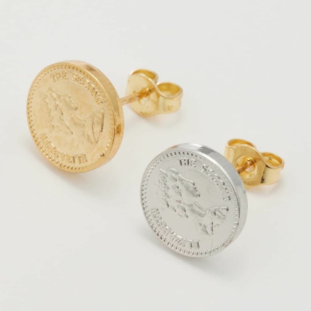 ヒリーズ 18金 ピアス コイン COIN シンプル 金属アレルギー対応 レディ