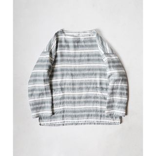 コモリ(COMOLI)の【美品】nestrobe CONFECT リネンボーダーマリンスモックシャツ(Tシャツ/カットソー(七分/長袖))