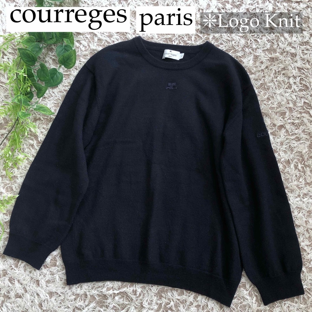 Courreges(クレージュ)の【極希少】 美品 courreges クレージュ ロゴ刺繍 ニット セーター L レディースのトップス(ニット/セーター)の商品写真