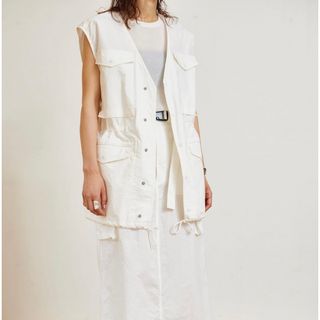 フィーニー(PHEENY)のCotton nylon dump field jacket vest黒(ベスト/ジレ)