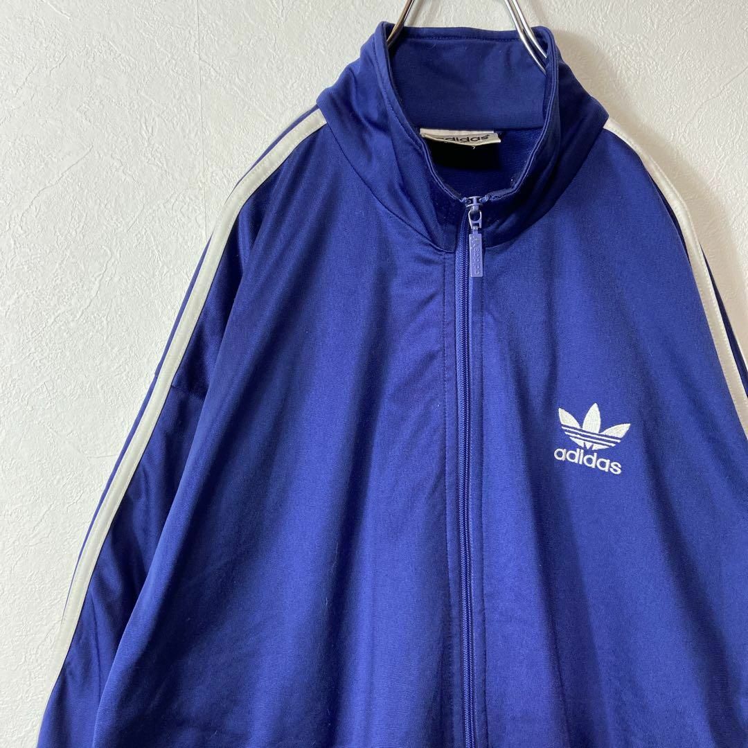 オールドビンテージUS90s adidasナイロントラックジャケット紺色