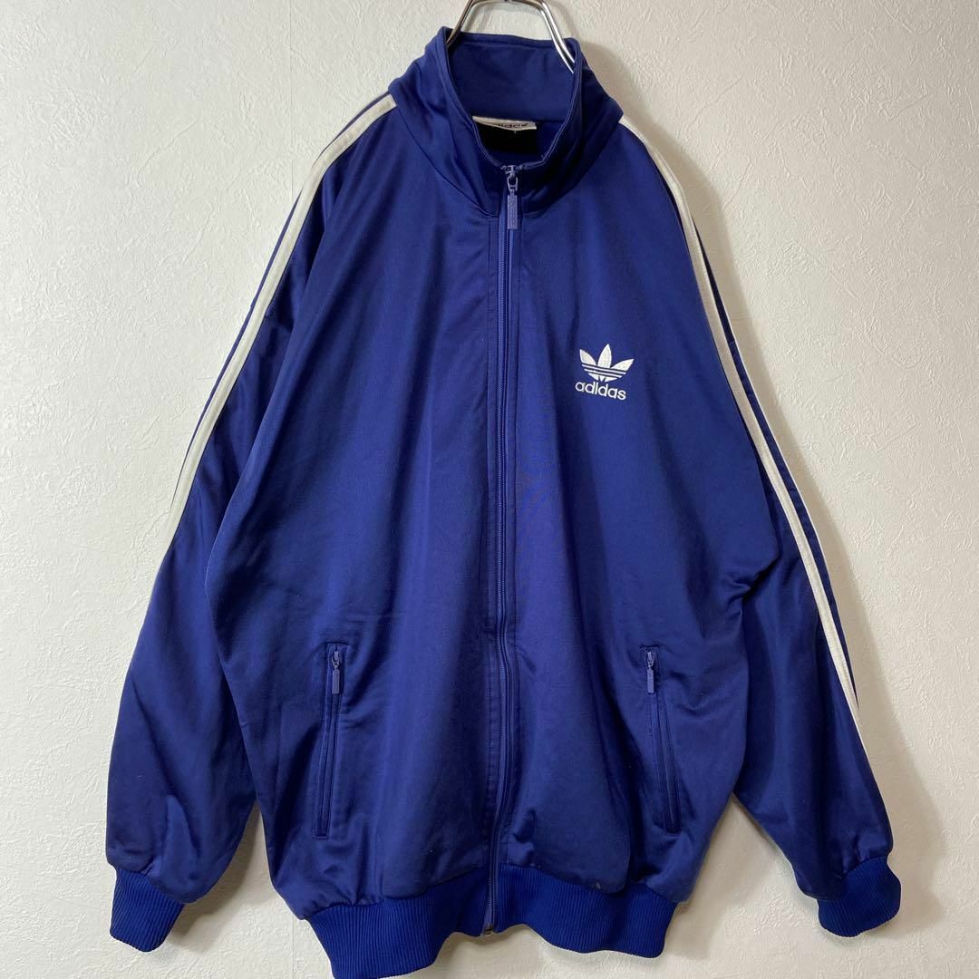 オールドビンテージUS90s adidasナイロントラックジャケット紺色