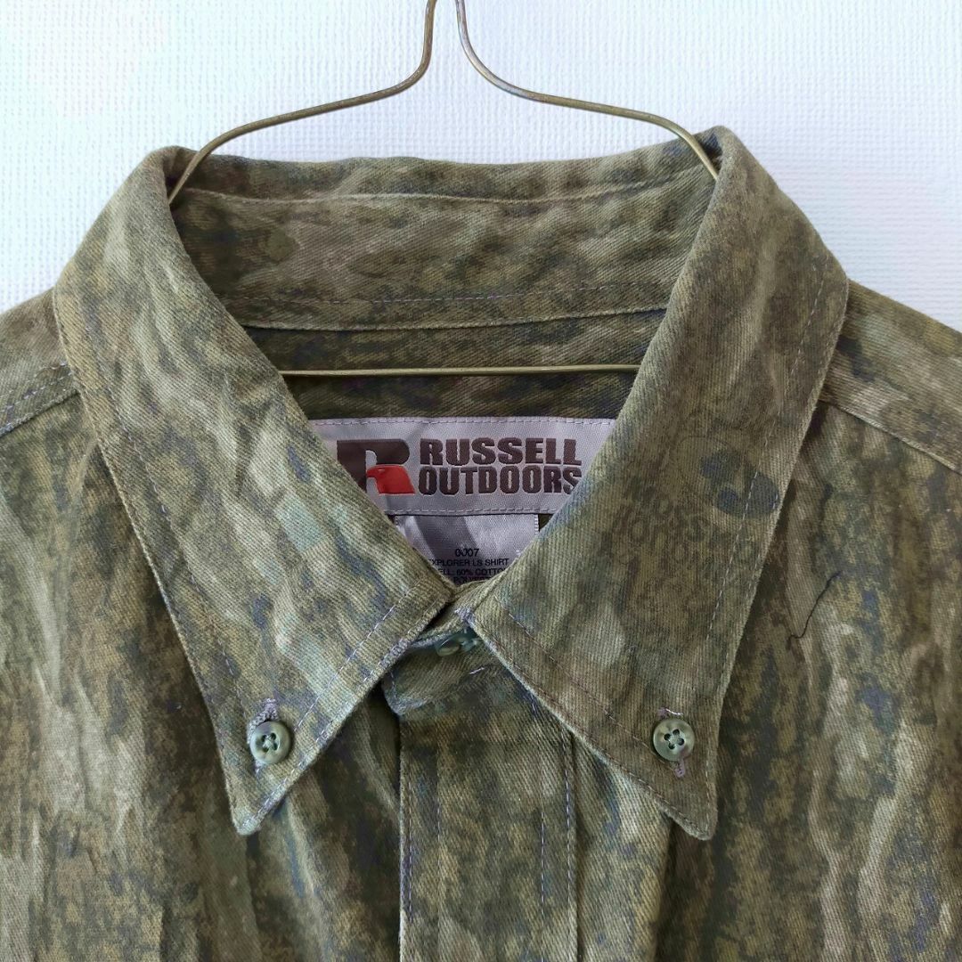 Russell OUTDOORS MOSSY OAK ロゴ刺繍 ツリーカモシャツ Russell OUTDOORS MOSSY OAK ロゴ刺繍 ツリーカモシャツ