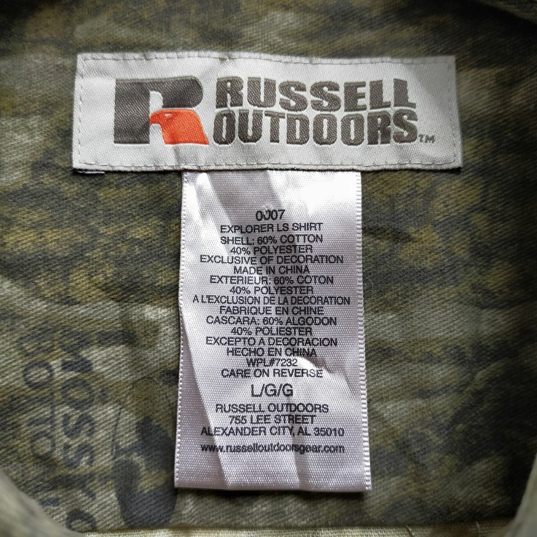 Russell OUTDOORS MOSSY OAK ロゴ刺繍 ツリーカモシャツ Russell OUTDOORS MOSSY OAK ロゴ刺繍 ツリーカモシャツ