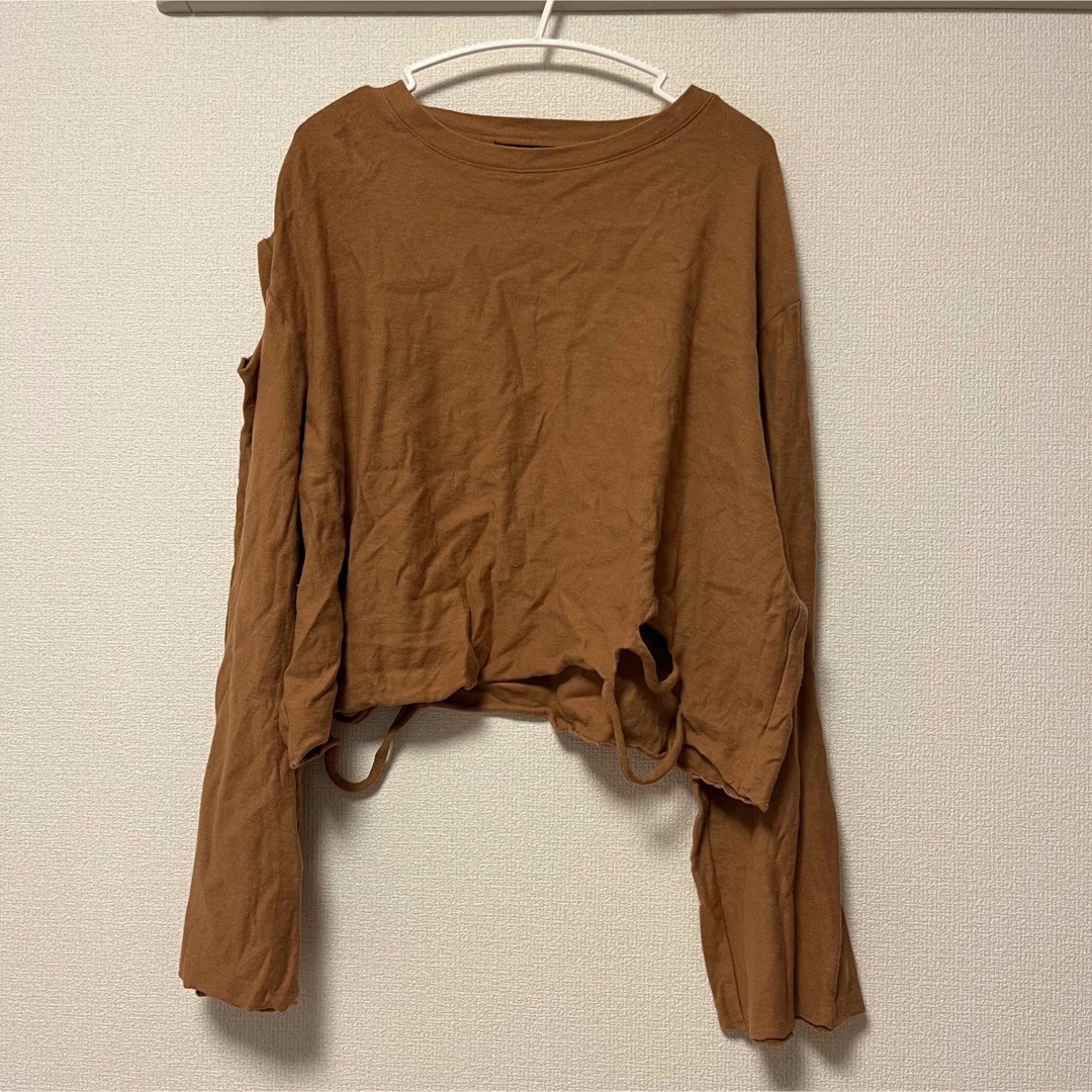 Kastane(カスタネ)のカスタネ　ロングTシャツ　ブラウン レディースのトップス(Tシャツ(長袖/七分))の商品写真