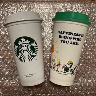 スターバックスコーヒー(Starbucks Coffee)のスタバ スターバックス リユーザブルカップ スヌーピー オフホワイト 2種(容器)