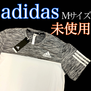アディダス(adidas)の【未使用】【Mサイズ】adidas アディダス 半袖 シャツ ホワイト(Tシャツ/カットソー(半袖/袖なし))