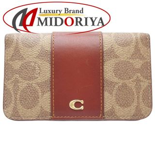コーチ(COACH)のコーチ COACH スリムカードケース C5870 二つ折り財布 PVCxレザー  ブラス/083819【中古】(財布)