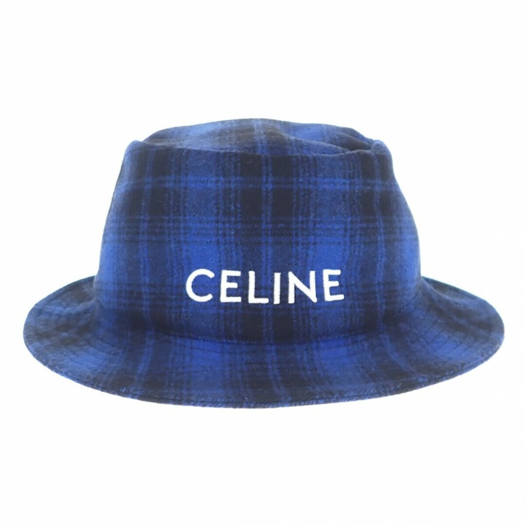 【中古】【Aランク】CELINE セリーヌ バケットハット 帽子 2AUO4994R.07RK チェックフランネル ブルー Sサイズ ユニセックス ファッション【ISEYA】