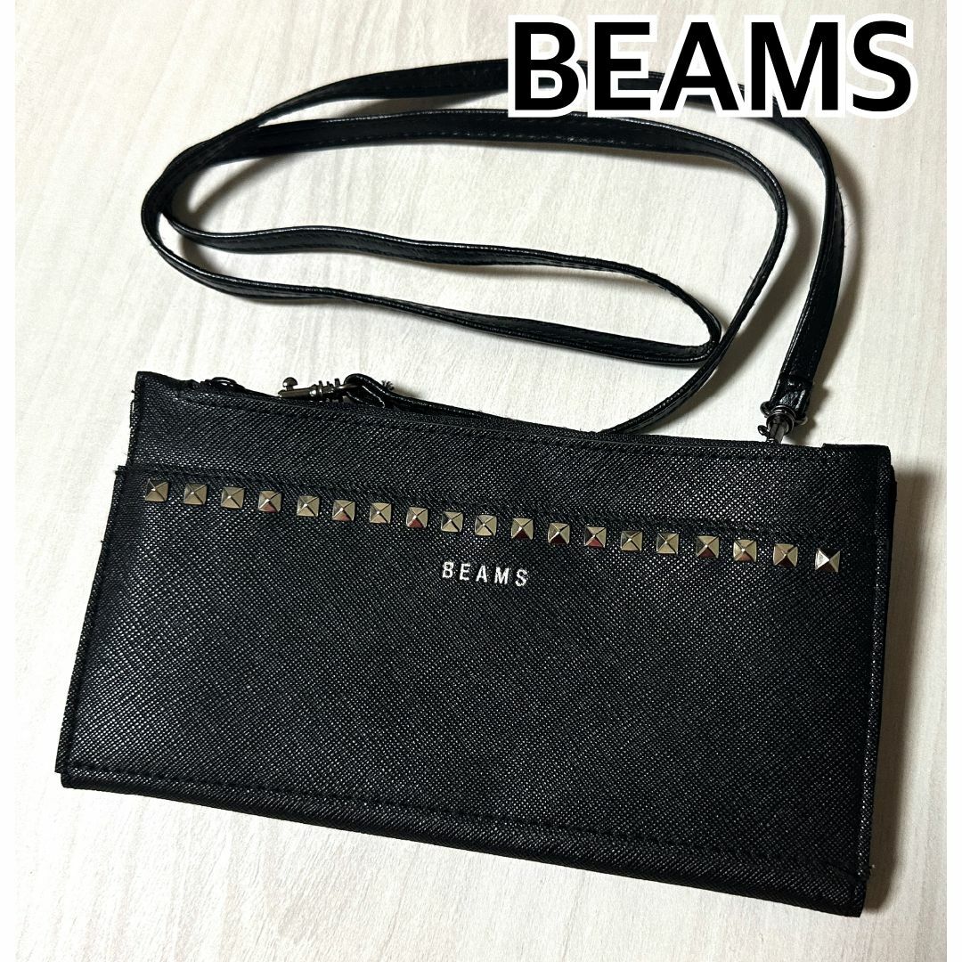 BEAMS ☆ 未使用 レザー スタッズ サコッシュ