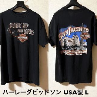 ハーレーダビッドソン(Harley Davidson)のLサイズ！USA製ハーレーダビッドソン 古着半袖Tシャツ 黒  harley(Tシャツ/カットソー(半袖/袖なし))