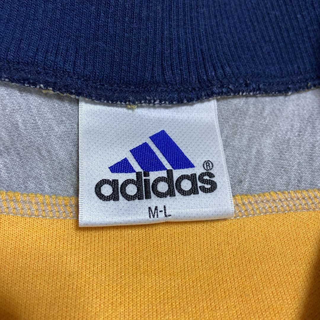 adidas - 【ビッグ刺繍ロゴ◎】adidas切り替えスウェット古着ヒップ