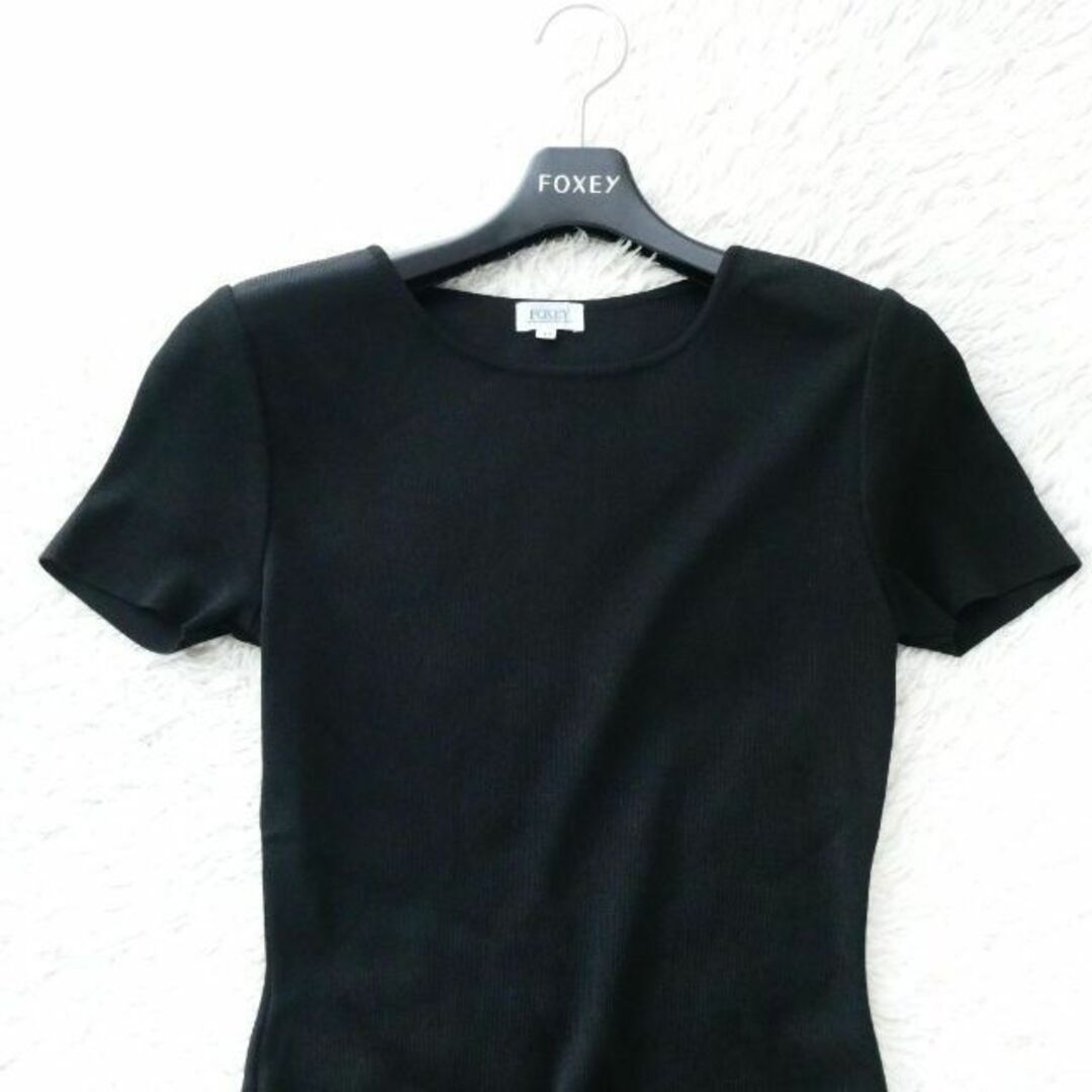 極美品 フォクシー クルーネック 半袖 ニット カットソー Tシャツ