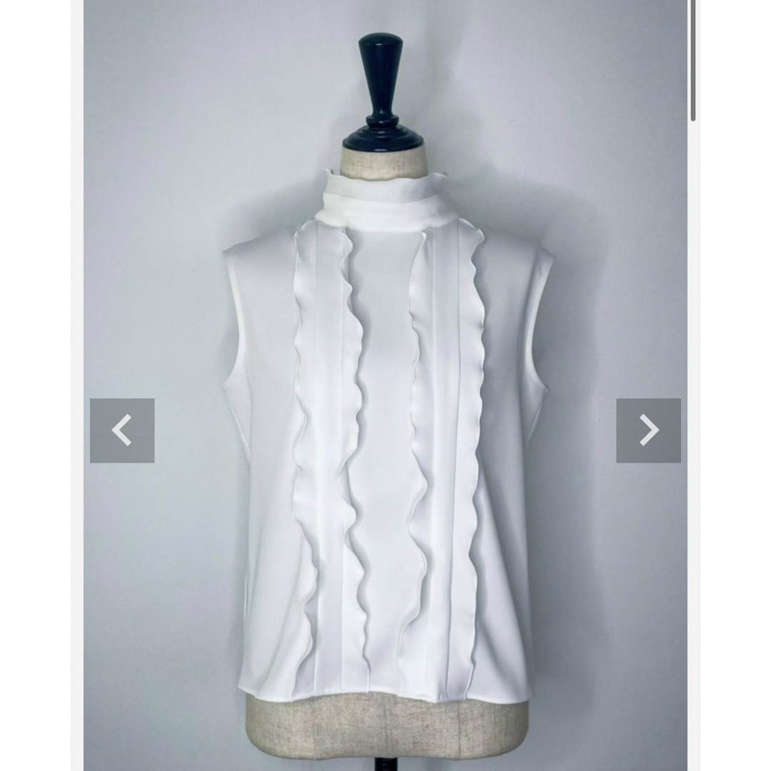 完売品】sheller シェリエ スリーブレスeleganceフリルブラウス-