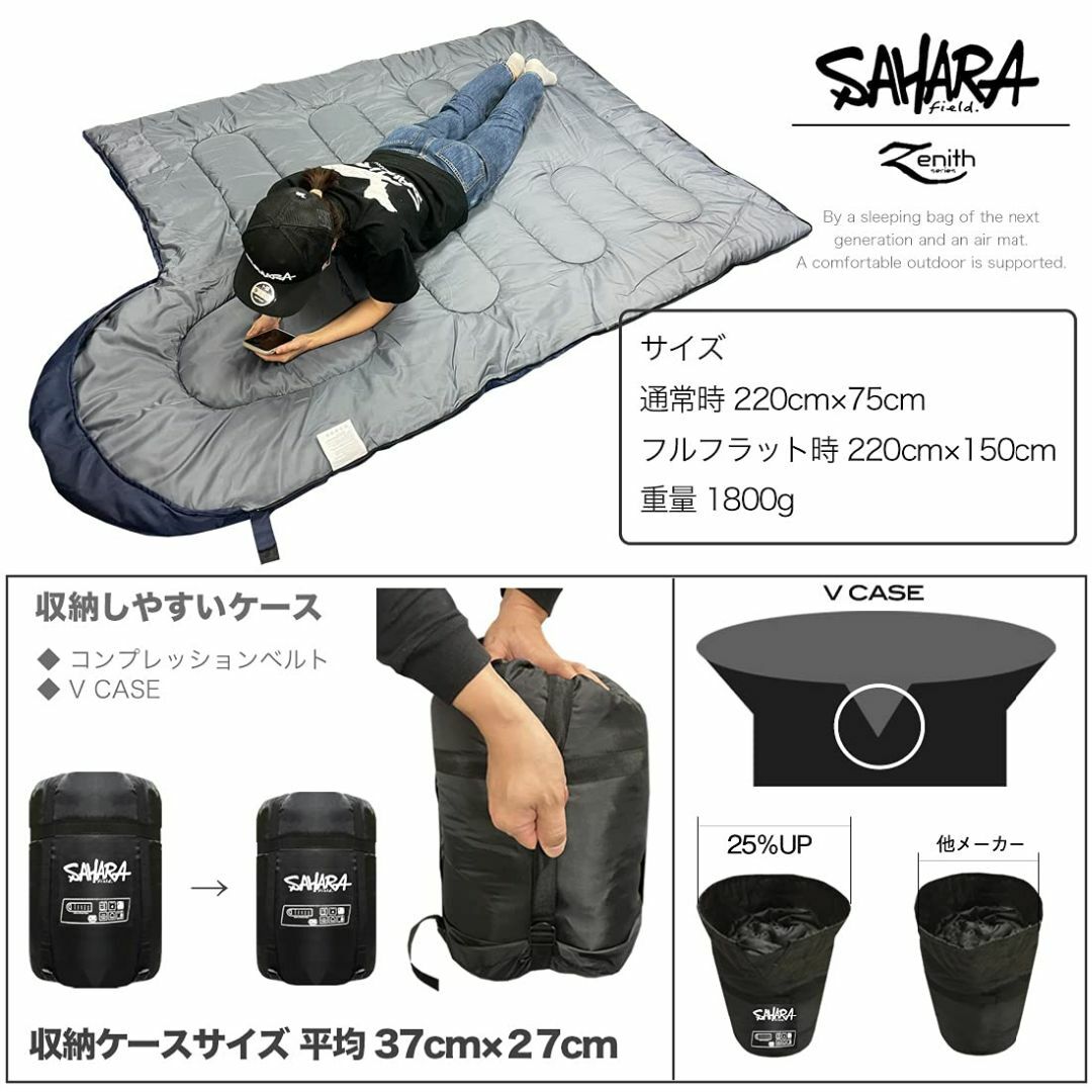 新品　FieldSAHARA　寝袋　-30℃　人工ダウン　2個セット