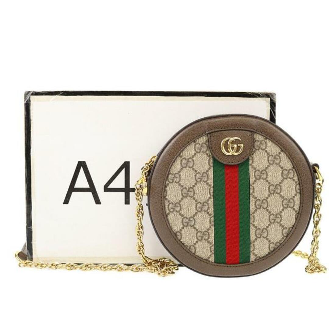 グッチ ショルダーバッグ オフィディア 550618 中古 GGスプリーム ミニ ラウンド ベージュ GUCCI 【中古】 | 斜め掛け 肩掛け  バック レディース ブランド ファッション 鞄 カバン GG ABランク