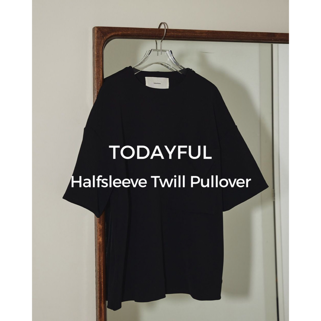 TODAYFUL(トゥデイフル)のHalfsleeve Twill Pullover ブラック レディースのトップス(シャツ/ブラウス(半袖/袖なし))の商品写真