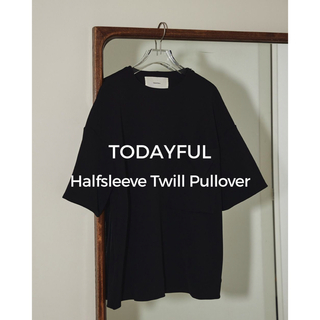 トゥデイフル(TODAYFUL)のHalfsleeve Twill Pullover ブラック(シャツ/ブラウス(半袖/袖なし))
