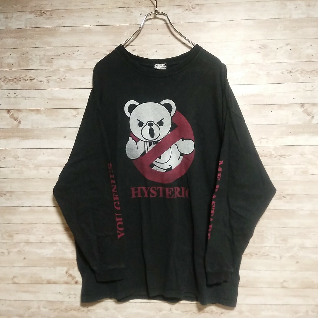 HYSTERIC GLAMOUR ファックベア ロンT ブラック シャツ XL