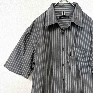 カルバンクライン(Calvin Klein)のカルバンクラインジーンズ シャツ 半袖 メンズ M ストライプ グレー(シャツ)