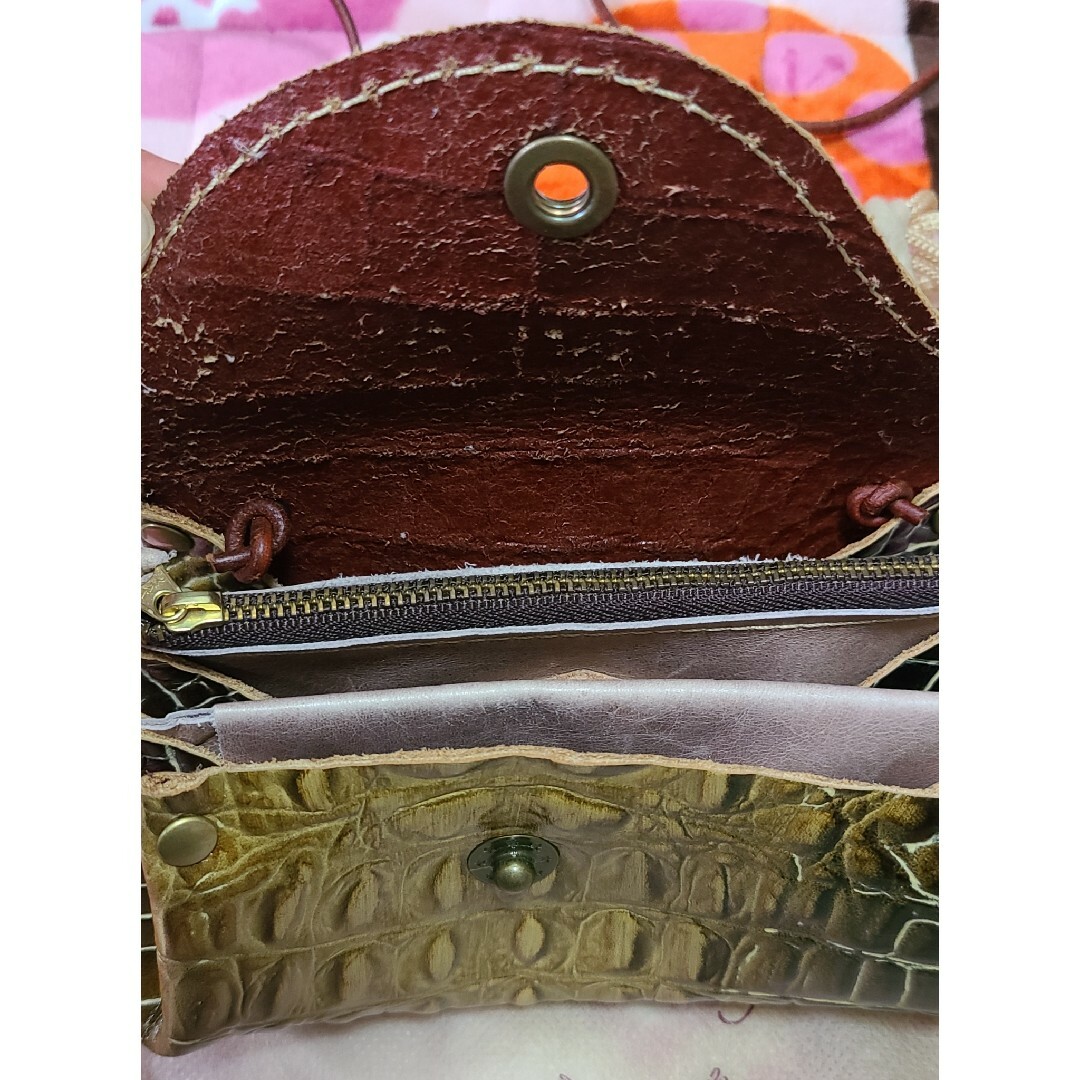 Ain Soph(アインソフ)の《Ain Soph・アインソフ》クロコ型押し 本革ミニショルダー ・ウォレット レディースのバッグ(ショルダーバッグ)の商品写真