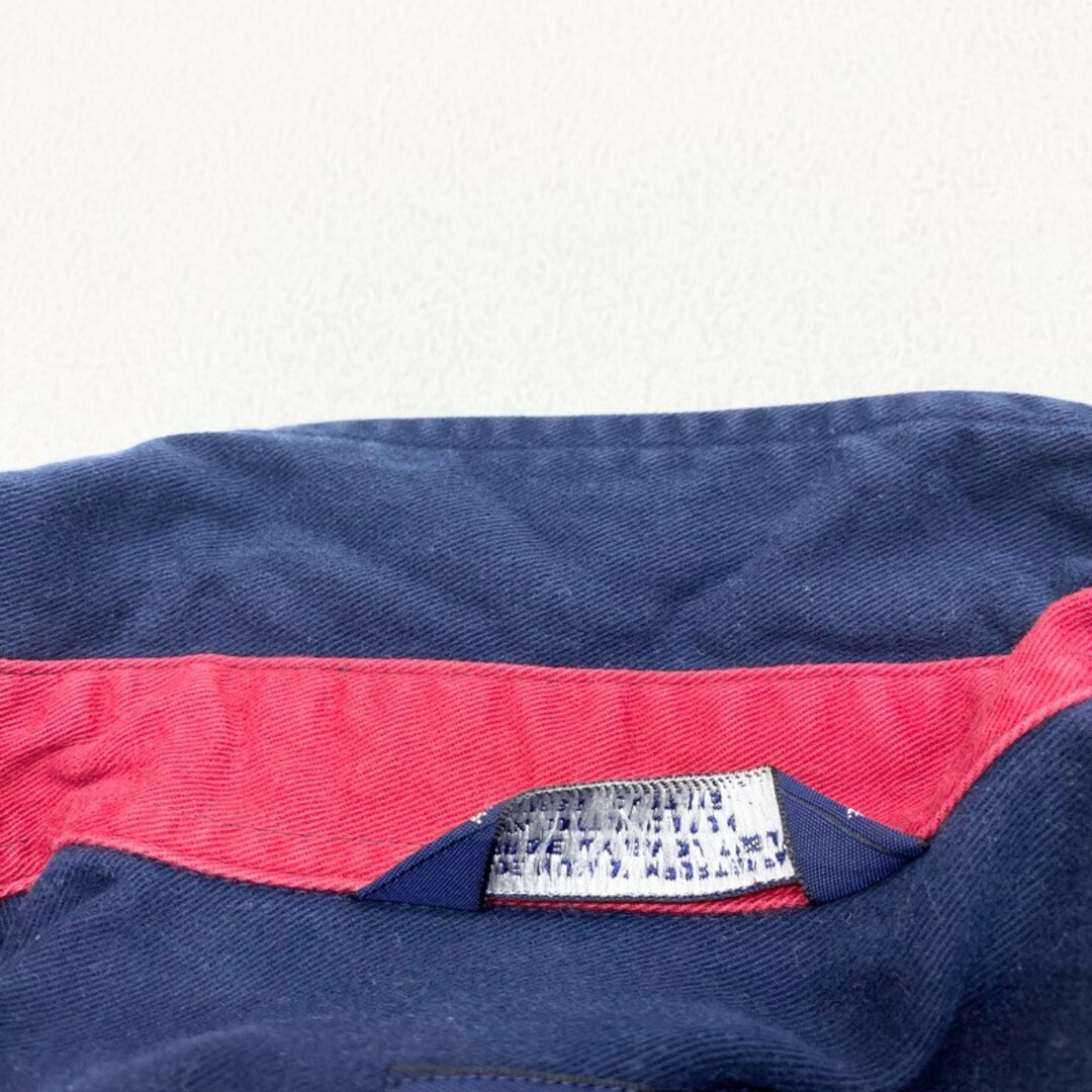 NAUTICA(ノーティカ)のUS古着 USA製 ノーティカ NAUTICA ボタンダウンシャツ 長袖 ワンポイント ロゴ 刺繍 無地 サイズ：メンズ M ネイビー【中古】 メンズのトップス(シャツ)の商品写真