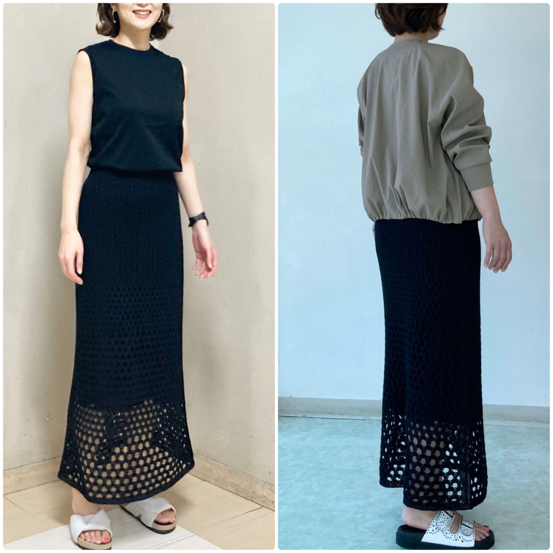 Theory luxe - theory luxe 22SS クロシェ編みマーメイドスカート 黒
