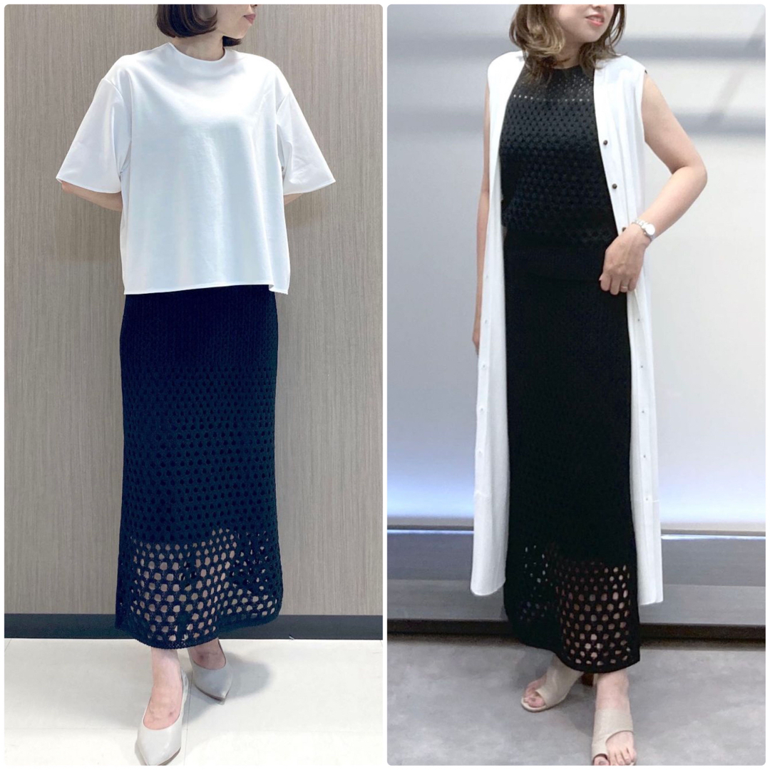 Theory luxe - theory luxe 22SS クロシェ編みマーメイドスカート 黒