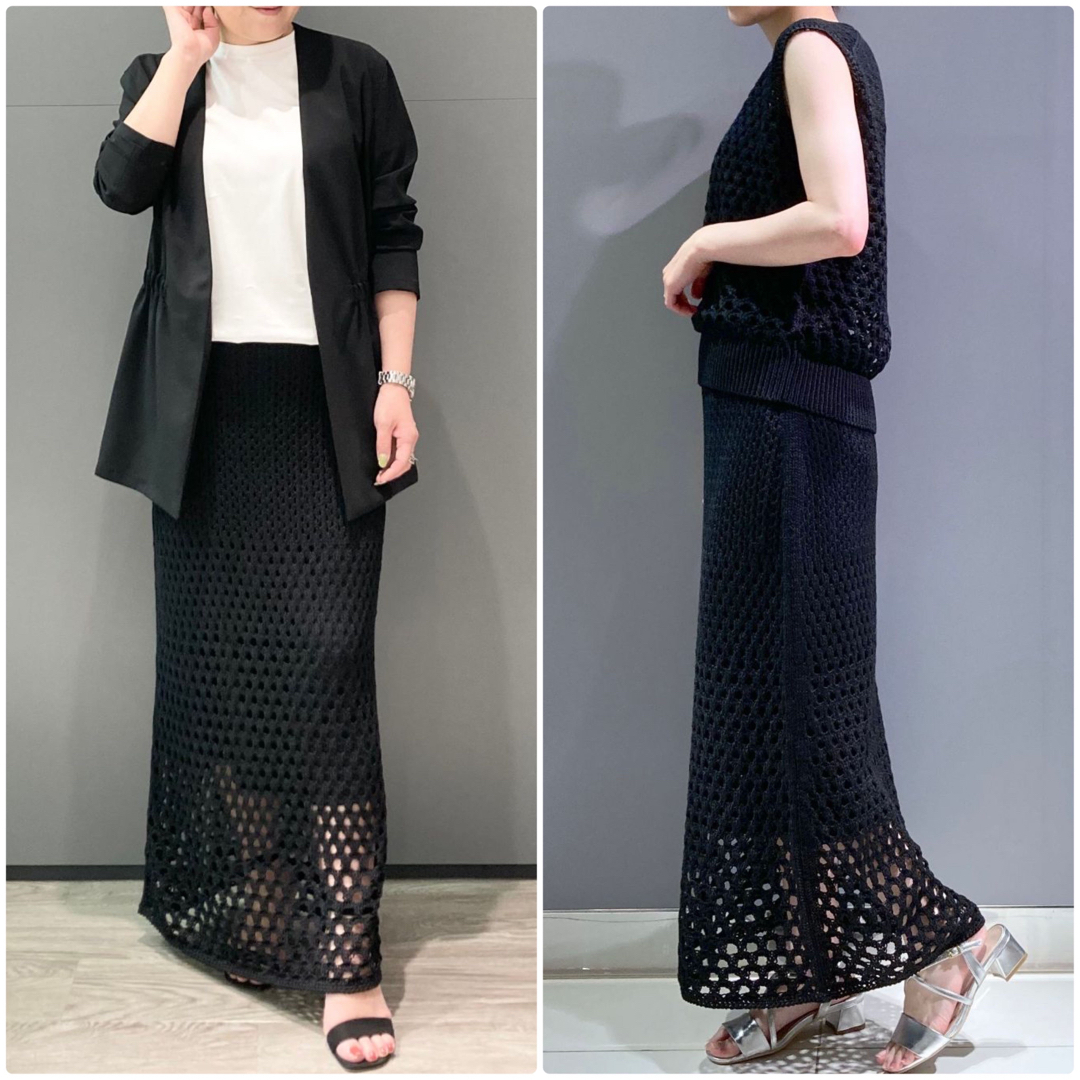 Theory luxe - theory luxe 22SS クロシェ編みマーメイドスカート 黒