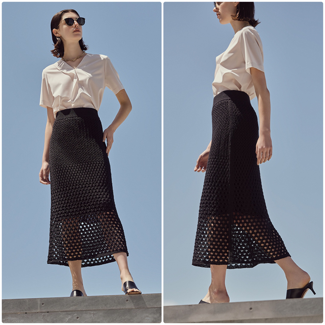 Theory luxe - theory luxe 22SS クロシェ編みマーメイドスカート 黒