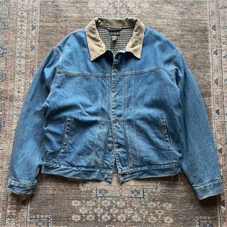 ジェイクルー(J.Crew)の90s OLD J .CREW 襟スウェード　デニムジャケット　ウールライニング(Gジャン/デニムジャケット)