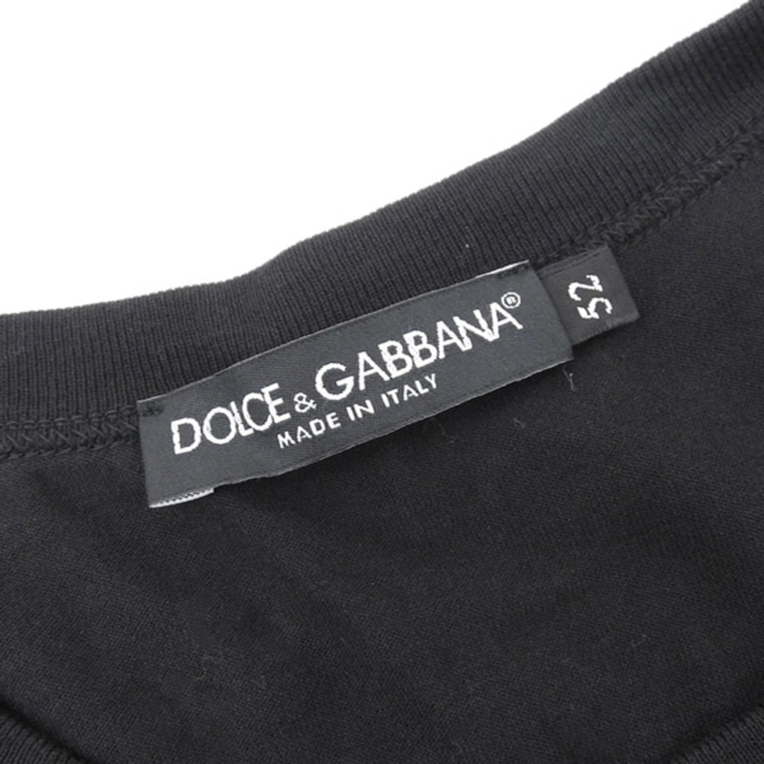 美品 ドルチェ&ガッパーナ Dolce & Gabbana コットン100% 長袖 カットソー ロングTシャツ トップス ブラック size52 Y02261 7
