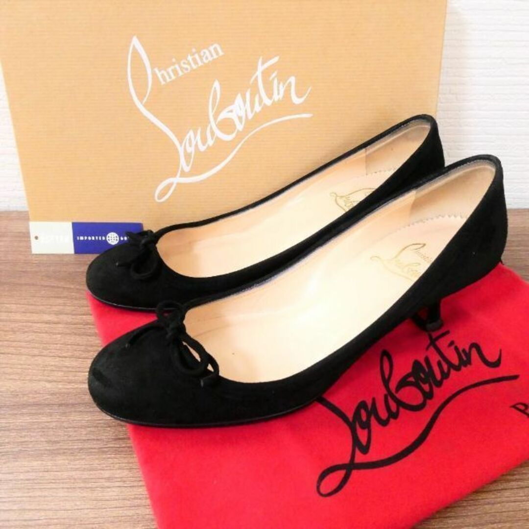 Christian Louboutin - 良品 クリスチャンルブタン スエード リボン