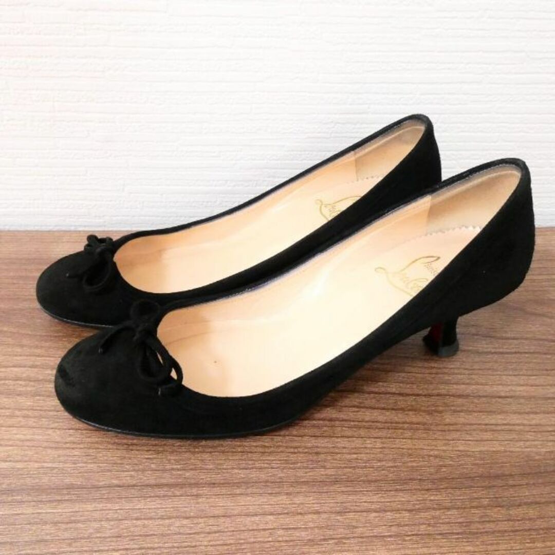 Christian Louboutin - 良品 クリスチャンルブタン スエード リボン