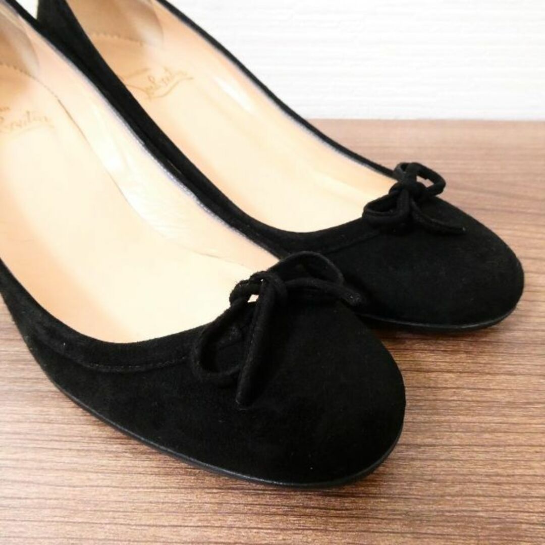 Christian Louboutin - 良品 クリスチャンルブタン スエード リボン