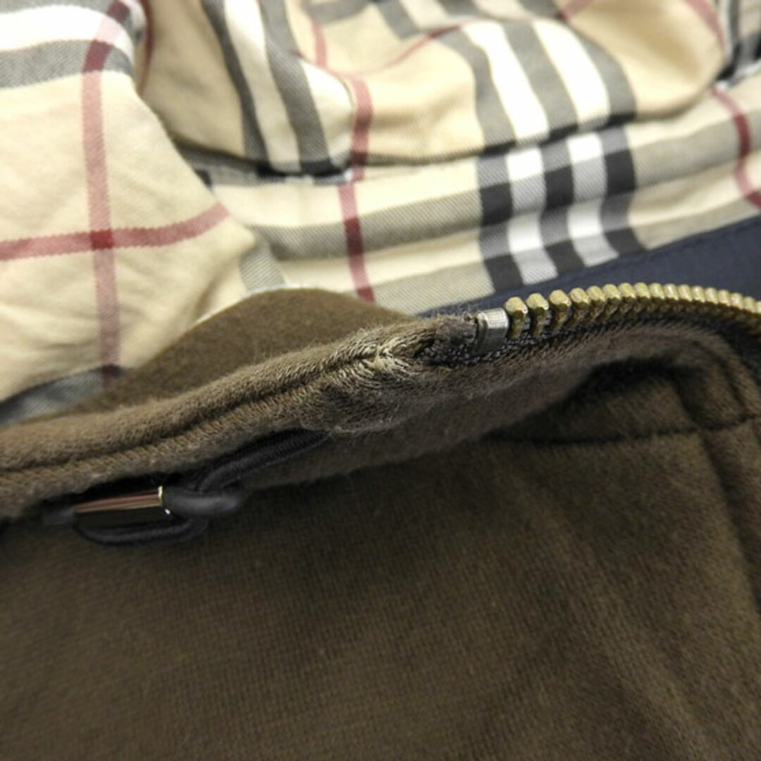 バーバリー Burberry コットン100% ジップアップ ワンポイントロゴ パーカー レディース ダークグリーン size2 三陽商会タグ Y02282