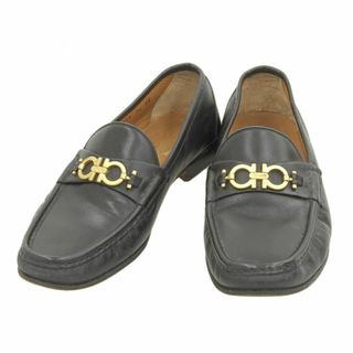 フェラガモ(Ferragamo)のフェラガモ Salvatore Ferragamo ガンチーニ レザー ローファー メンズ ブラック size7 1/2EE Y02290(ドレス/ビジネス)