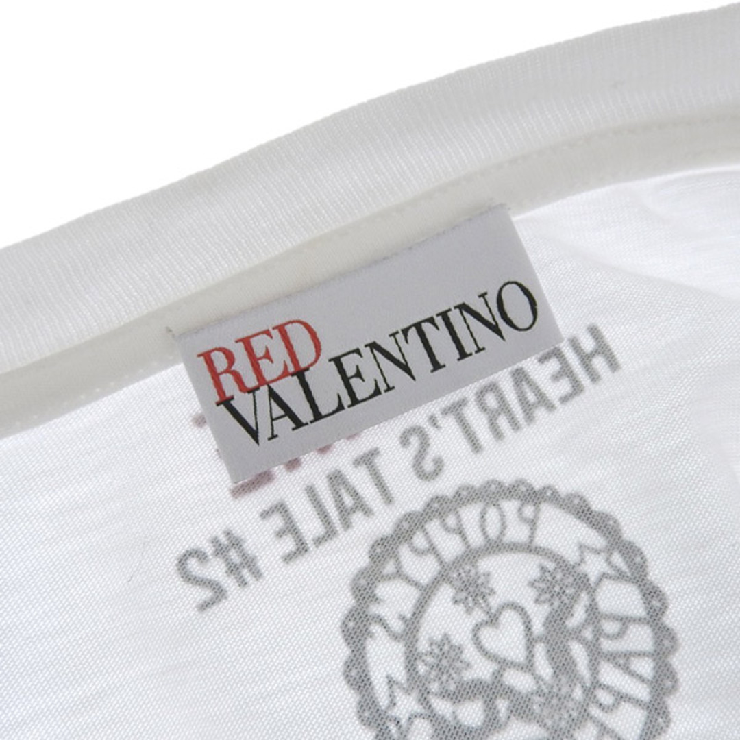 RED VALENTINO(レッドヴァレンティノ)の美品 レッドヴァレンチノ RED VALENTINO コットン100% DESIRE スネーク Tシャツ レディース ホワイト sizeXS SR3MG02K4EU Y02307 レディースのトップス(Tシャツ(半袖/袖なし))の商品写真