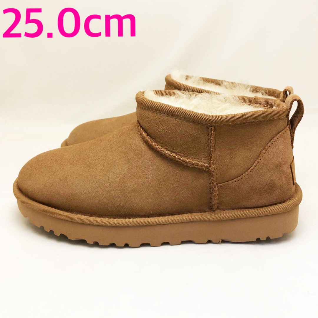 新品 UGG アグ レディースブーツ ウルトラミニ チェスナット 25.0cm